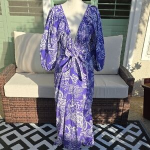 Mara Hoffman Purple and White Maxi Dress